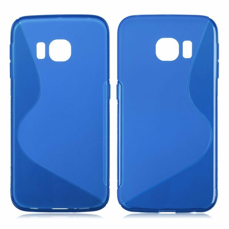Силиконовая накладка Deexe S Line для Samsung Galaxy S6 edge (G925) - Blue: фото 2 з 5