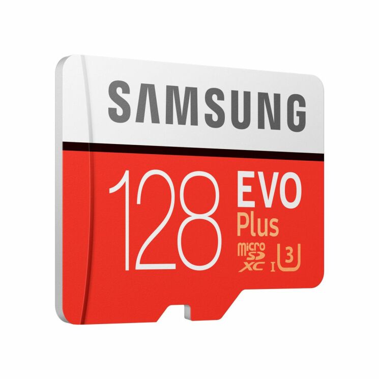 Картка пам`яті MicroSD Samsung 128GB 10 class EVO PLUS UHS-I U3 + адаптер (MB-MC128GA/RU): фото 3 з 7