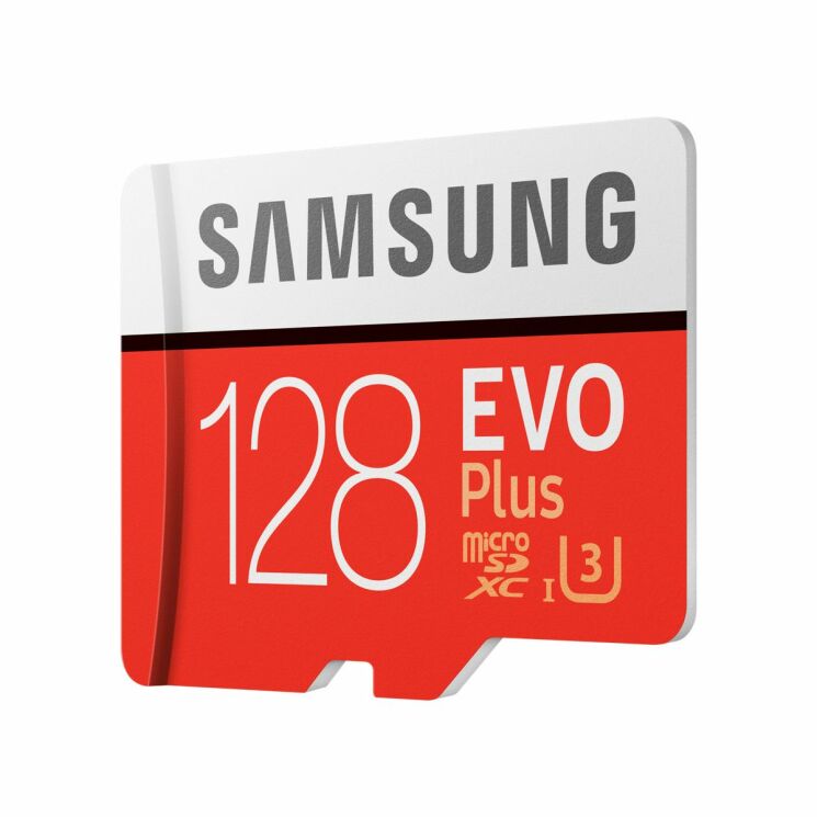 Карта памяти MicroSD Samsung 128GB 10 class EVO PLUS UHS-I U3 + адаптер (MB-MC128HA/RU): фото 2 из 7