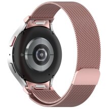 Ремінець Deexe Milanese QuickFit для Samsung Galaxy Watch 4 / 4 Classic / 5 / 5 Pro / 6 / 6 Classic - Rose Pink: фото 1 з 11