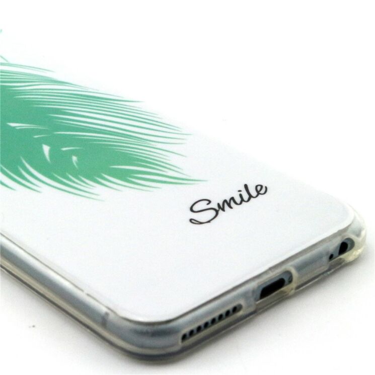 Силиконовая накладка Deexe Life Style для iPhone 6/6s Plus - Green Feather: фото 3 из 3