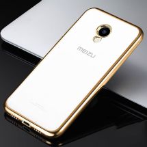 Силіконовий (TPU) чохол Deexe Glossy Border Meizu M5 - Gold: фото 1 з 10