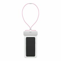 Влагозащитный чехол BASEUS Let's Go Slip Cover для смартфонов с диагональю до 7.2 дюйма - White / Pink: фото 1 из 13