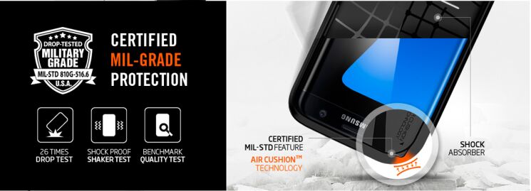 Захисна накладка SGP Slim Armor для Samsung Galaxy S7 Edge (G935) - Gunmetal: фото 10 з 12