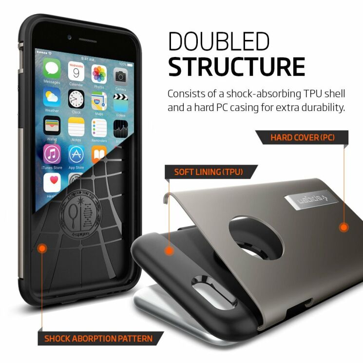 Захисний чохол SGP Slim Armor для iPhone 6/6s - Metal Slate: фото 9 з 11