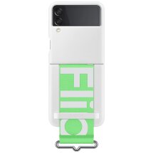 Захисний чохол Silicone Cover with Strap для Samsung Galaxy Flip 3 (EF-GF711TWEGRU) - White: фото 1 з 5