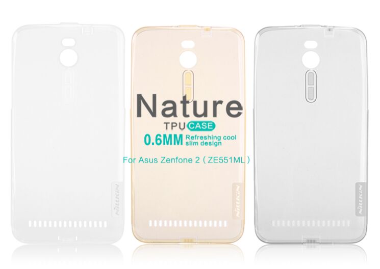 Силиконовая накладка Nillkin 0.6mm Nature для Asus Zenfone 2 (ZE550/551ML) - Gray: фото 7 з 14