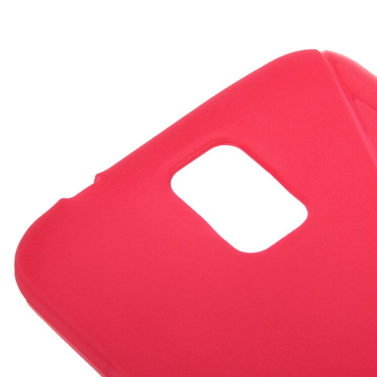 Силиконовая накладка Deexe S Line для Samsung S5 mini (G800) - Red: фото 4 з 5