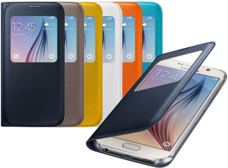Чохол S View Cover для Samsung S6 (G920) EF-CG920PBEGWW - Orange: фото 3 з 3