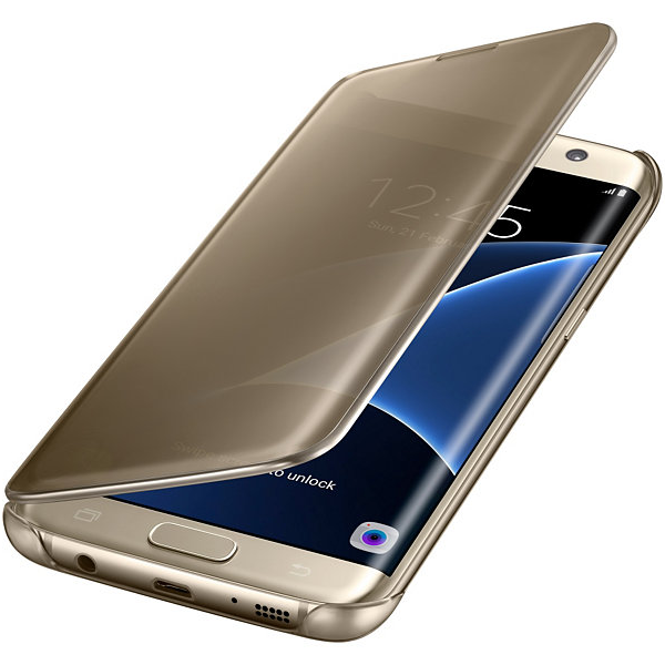 Чохол Clear View Cover для Samsung Galaxy S7 edge (G935) EF-ZG935CFEGRU - Gold: фото 4 з 8