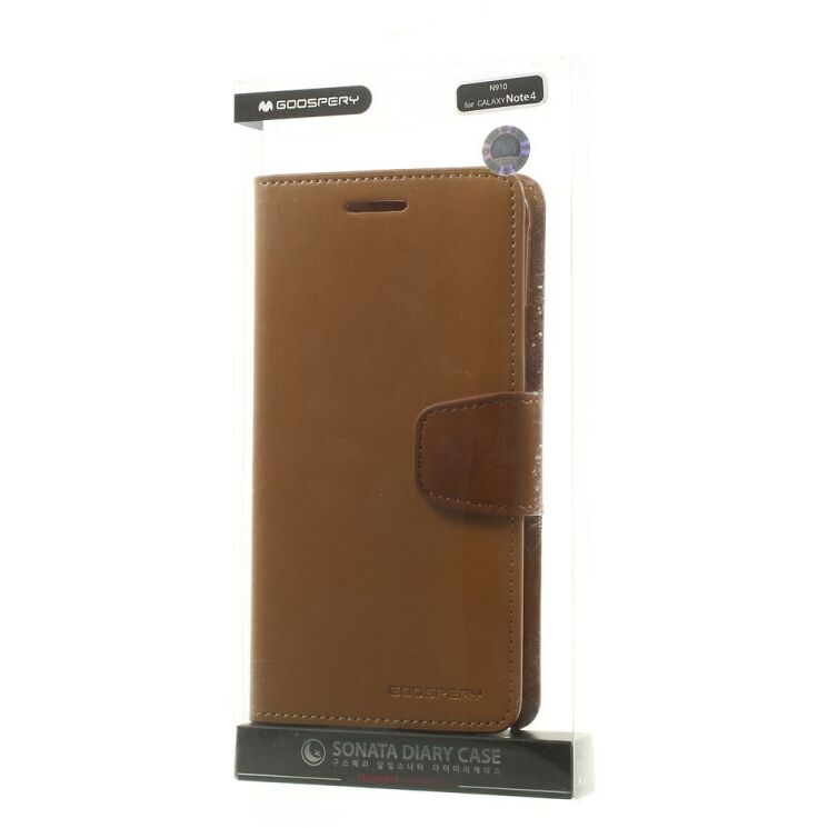 Чохол MERCURY Sonata Diary для Samsung Galaxy Note 4 (N910) - Brown: фото 11 з 12