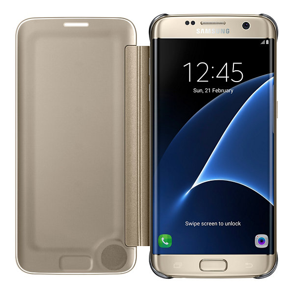 Чехол Clear View Cover для Samsung Galaxy S7 edge (G935) EF-ZG935CFEGRU - Gold: фото 3 из 8