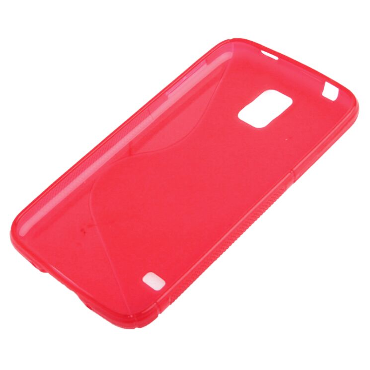 Силиконовая накладка Deexe S Line для Samsung S5 mini (G800) - Red: фото 3 з 5