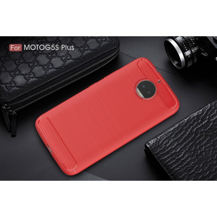 Захисний чохол UniCase Carbon для Motorola Moto G5s Plus - Red: фото 2 з 11