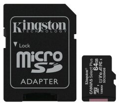 Картка пам`яті Kingston microSDXC 64GB Canvas Select Plus C10 UHS-I R100MB/s + адаптер - Black: фото 1 з 4