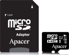 Картка пам`яті MicroSD APACER 32GB 10 class UHS-I + адаптер: фото 1 з 3