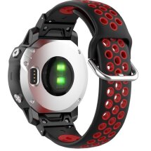 Ремешок Deexe Dot Color для часов Garmin c креплением Quick Fit 20mm - Black / Red: фото 1 из 7
