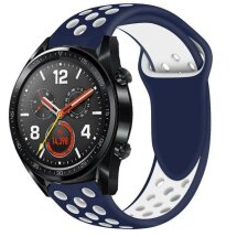 Ремінець Deexe Dual Color для годинників з шириною кріплення 22 мм - Blue / White: фото 1 з 7