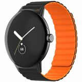 Ремінець Deexe Magnetic Band для Google Pixel Watch / Watch 2 - Black / Orange: фото 1 з 3