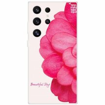 Силиконовый (TPU) чехол Deexe Life Style для Samsung Galaxy S24 Ultra (S928) - Pink Flower: фото 1 из 3