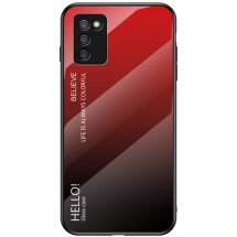 Захисний чохол Deexe Gradient Color для Samsung Galaxy A03s (A037) - Black / Red: фото 1 з 12