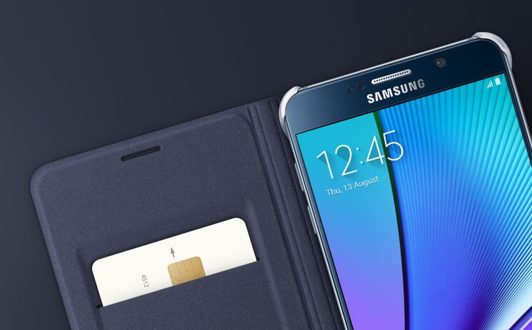 Чохол Flip Wallet для Samsung Galaxy Note 5 (N920) EF-WN920PBEGRU - Gold: фото 7 з 8