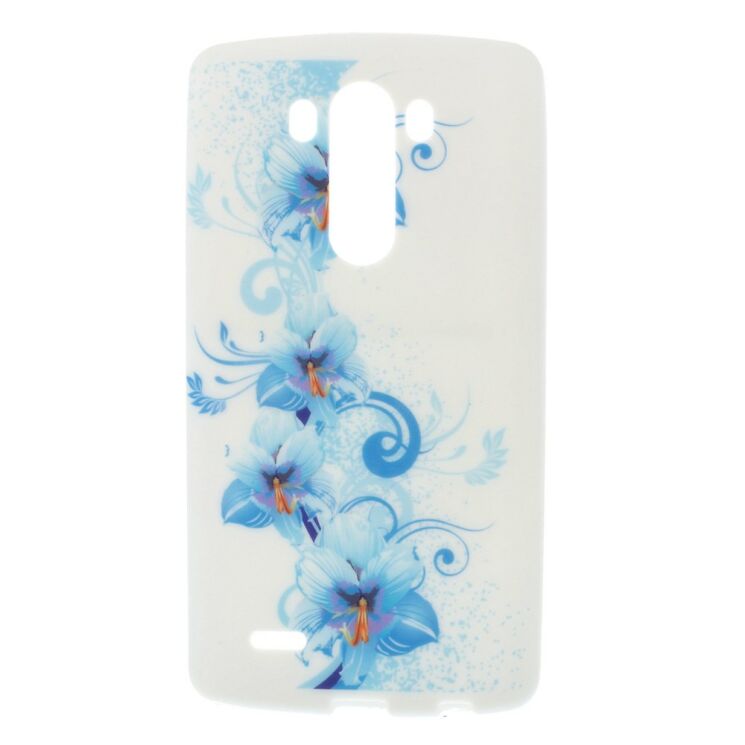 Deexe Flower Pattern! Силиконовая накладка для LG G3 (D855) - Blue Lily: фото 1 из 6