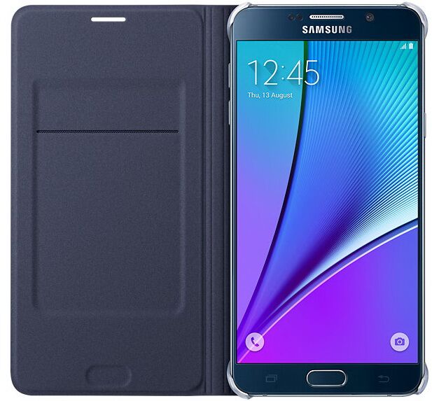 Чехол Flip Wallet для Samsung Galaxy Note 5 (N920) EF-WN920PBEGRU - Black: фото 4 из 8