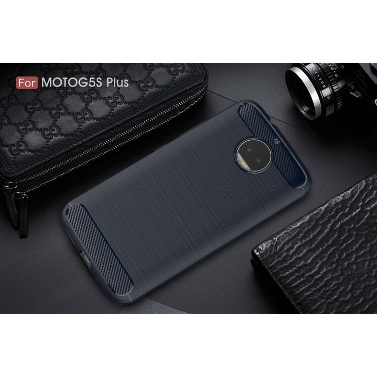 Защитный чехол UniCase Carbon для Motorola Moto G5s Plus - Dark Blue: фото 2 из 11