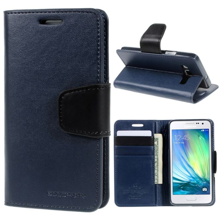 Чохол MERCURY Sonata Diary для Samsung Galaxy A3 (A300) - Dark Blue: фото 1 з 10