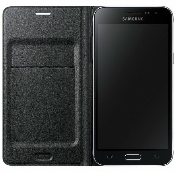 Чехол Flip Wallet для Samsung Galaxy J3 2016 (J320) EF-WJ320P - Black: фото 2 из 4