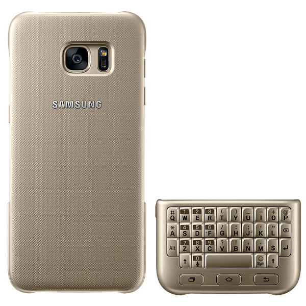 Чохол-клавіатура Keyboard Cover для Samsung Galaxy S7 edge (G935) EJ-CG935UBEGRU - Gold: фото 4 з 8