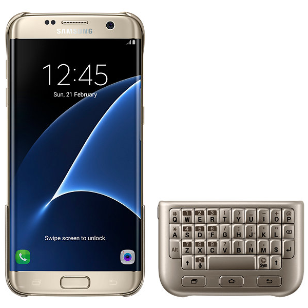 Чехол-клавиатура Keyboard Cover для Samsung Galaxy S7 edge (G935) EJ-CG935UBEGRU - Gold: фото 2 из 8
