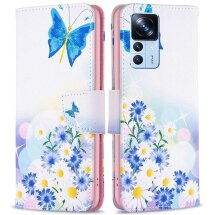 Чехол-книжка Deexe Color Wallet для Xiaomi 12T / 12T Pro - Butterfly and Flowers: фото 1 из 7