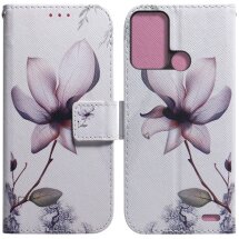 Чехол-книжка Deexe Color Wallet для ZTE Blade A52 - Pink Flower: фото 1 из 8