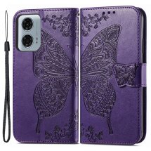 Чохол UniCase Butterfly Pattern для Motorola Moto G24 Power - Dark Purple: фото 1 з 8