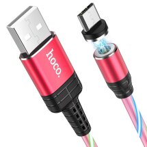 Дата-кабель Hoco U90 Ingenious Streamer MicroUSB (2.4A, 1m) - Red: фото 1 из 9