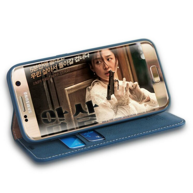Кожаный чехол NUOKU Royal Series для Samsung Galaxy S7 (G930) - Blue: фото 5 з 6
