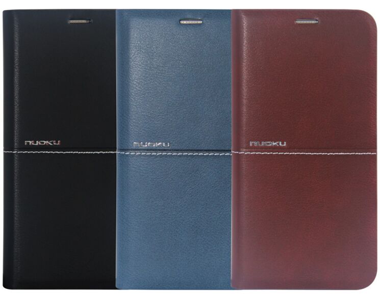 Кожаный чехол NUOKU Royal Series для Samsung Galaxy S7 (G930) - Blue: фото 4 з 6