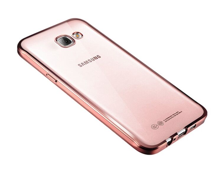 Силіконовий (TPU) чохол Deexe Glossy Border для Samsung Galaxy J5 Prime - Rose Gold: фото 1 з 9