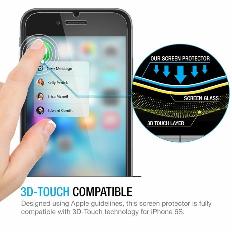 Защитное стекло Deexe Tempered Glass для iPhone 6/6s: фото 2 из 7