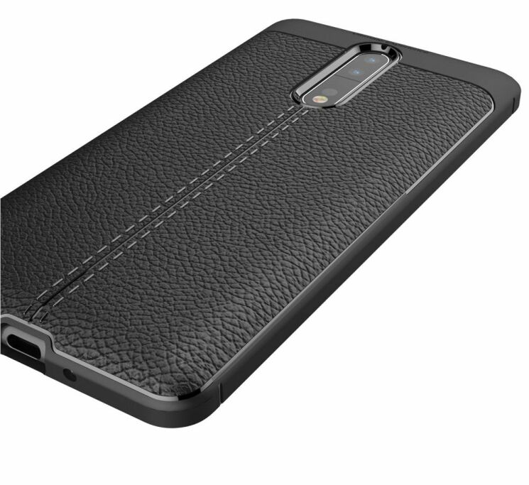 Защитный чехол Deexe Leather Cover для Nokia 8 - Black: фото 5 из 12