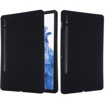 Защитный чехол Deexe Silicone Shell для Samsung Galaxy Tab S7 (T870/875) / S8 (T700/706) - Black: фото 1 из 12