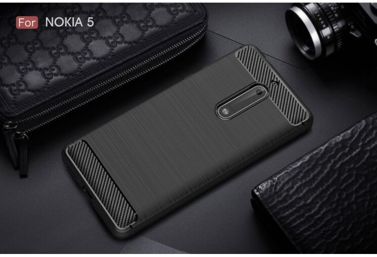Захисний чохол UniCase Carbon для Nokia 5 - Black: фото 2 з 8