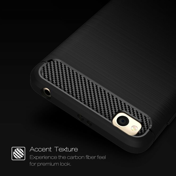 Защитный чехол UniCase Carbon для Xiaomi Redmi 4A - Black: фото 7 из 11