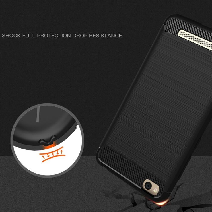 Захисний чохол UniCase Carbon для Xiaomi Redmi 4A - Black: фото 8 з 11