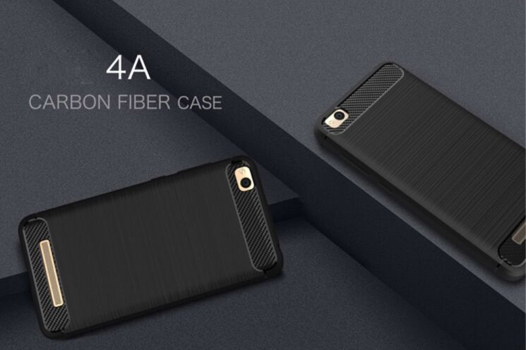 Захисний чохол UniCase Carbon для Xiaomi Redmi 4A - Black: фото 3 з 11