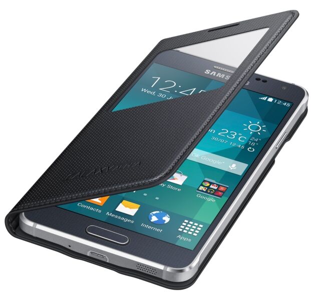 Чехол S View Cover для Samsung Galaxy Alpha (G850F) EF-CG850BBEGRU - Black: фото 2 из 5