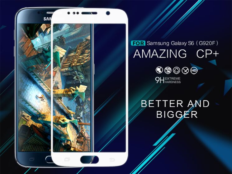 Захисне скло NILLKIN Amazing CP+ для Samsung Galaxy S6 (G920) + пленка - Gold: фото 2 з 18