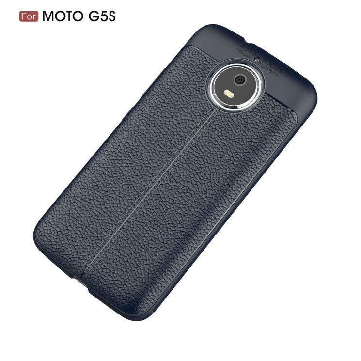 Захисний чохол Deexe Leather Cover для Motorola Moto G5s - Dark Blue: фото 2 з 11